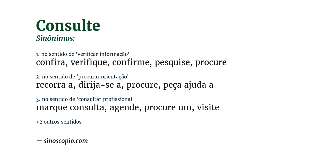 Sinônimo de consulte