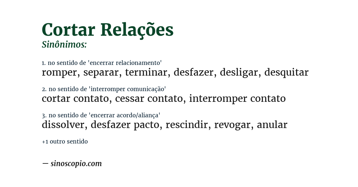 Sinônimo de cortar relações