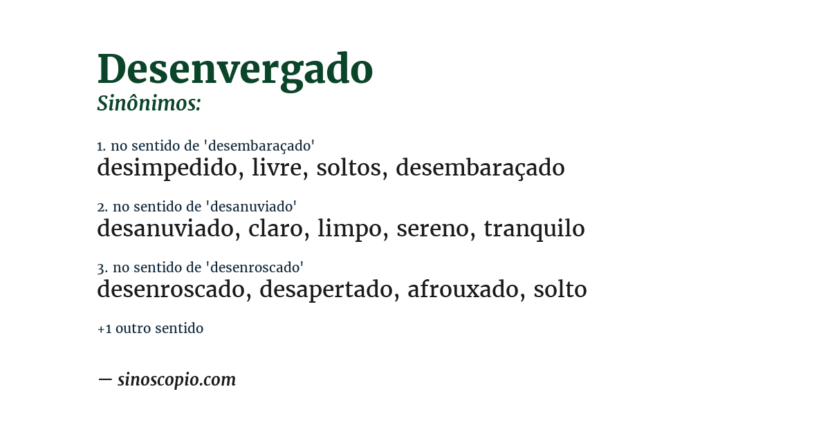 Sinônimo de desenvergado