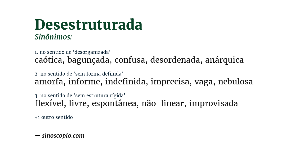 Sinônimo de desestruturada