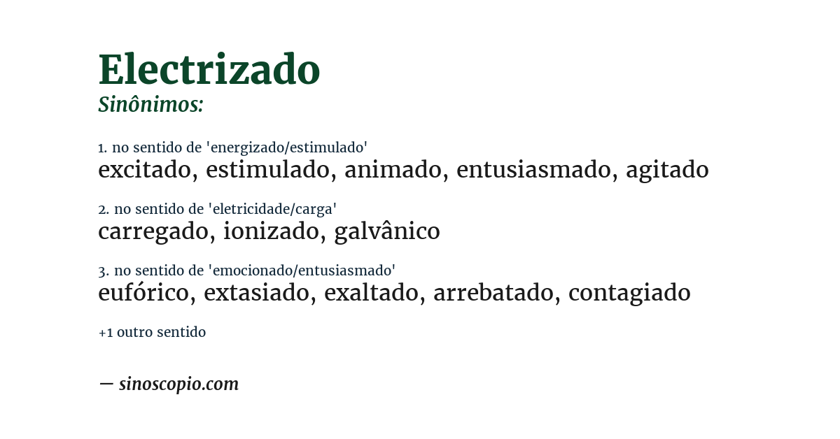Sinônimo de electrizado