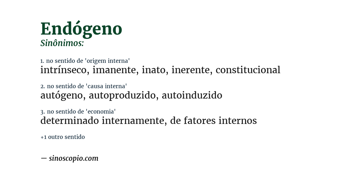Sinônimo de endógeno