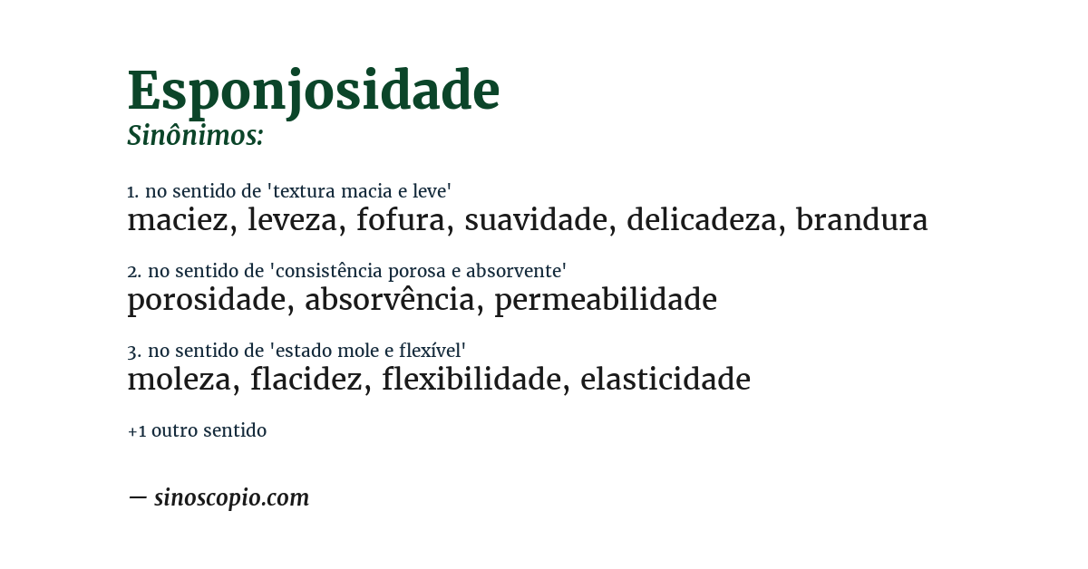 Sinônimo de esponjosidade