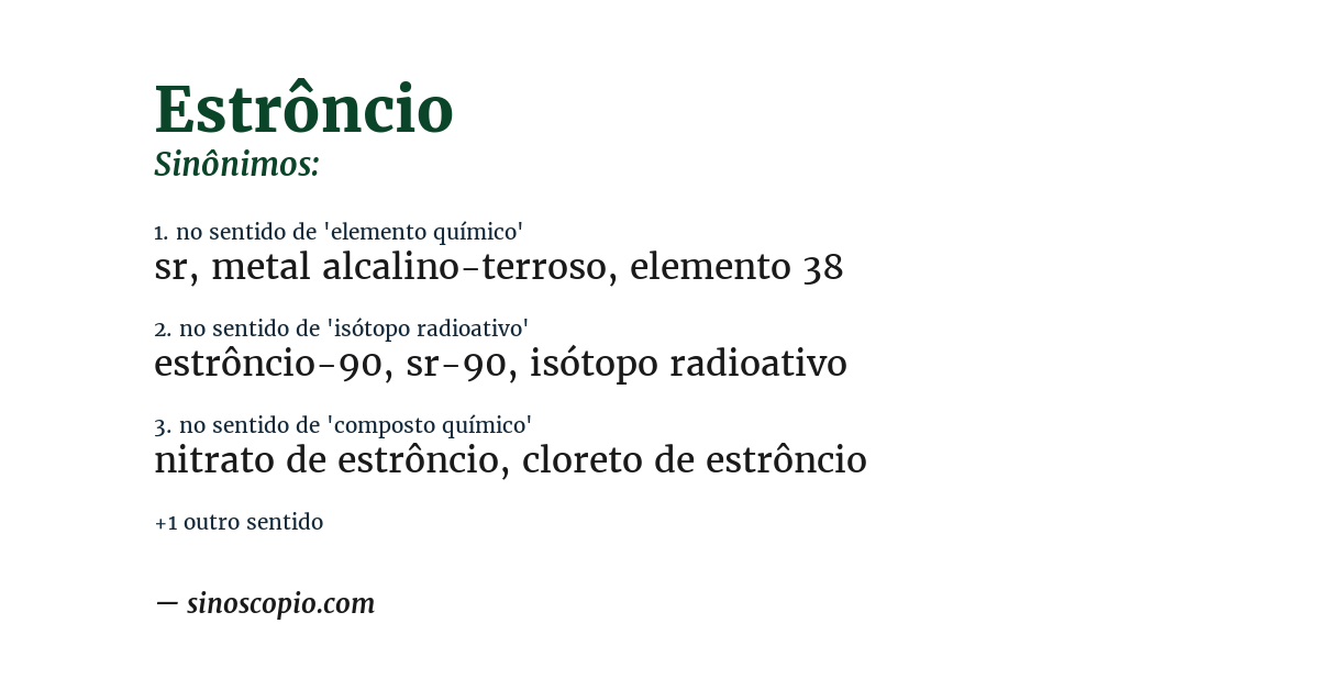 Sinônimo de estrôncio