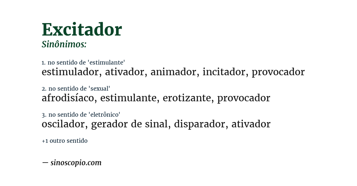 Sinônimo de excitador