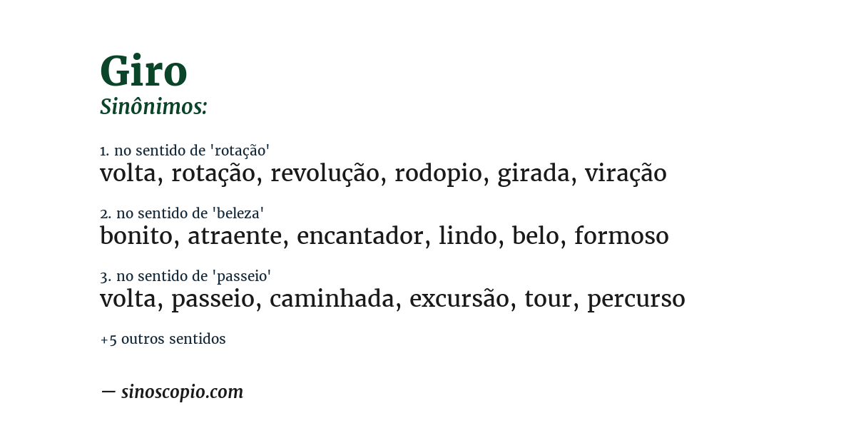 Sinônimo de giro