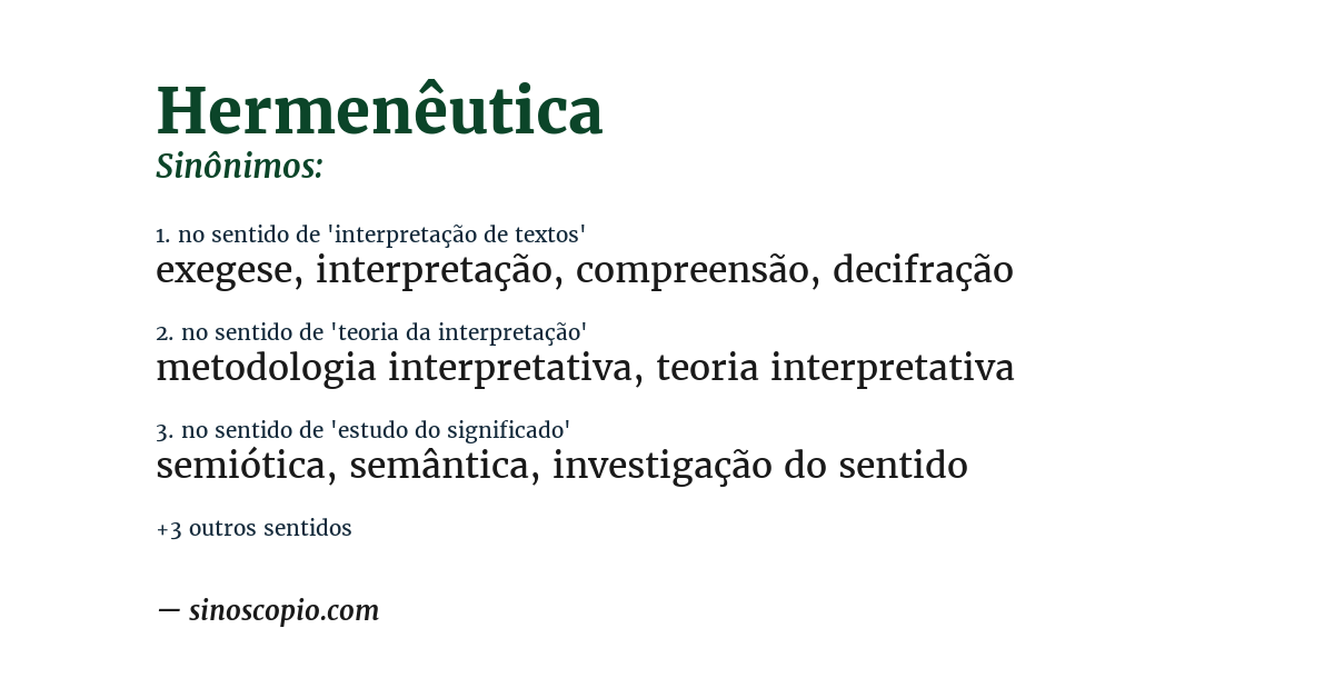 Sinônimo de hermenêutica