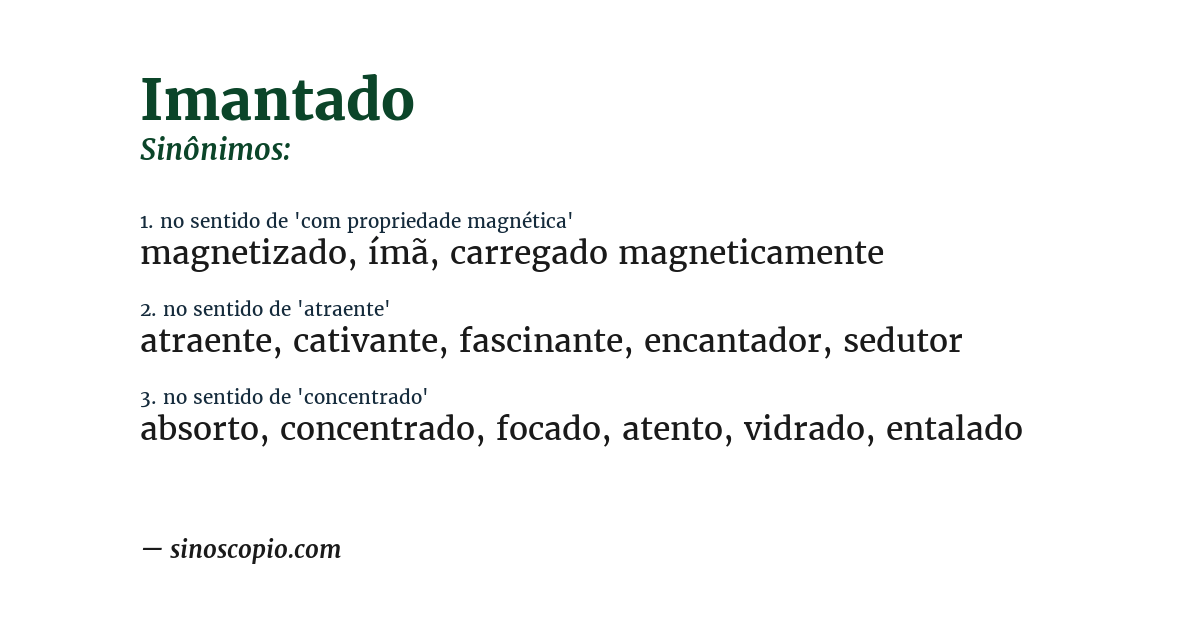 Sinônimo de imantado