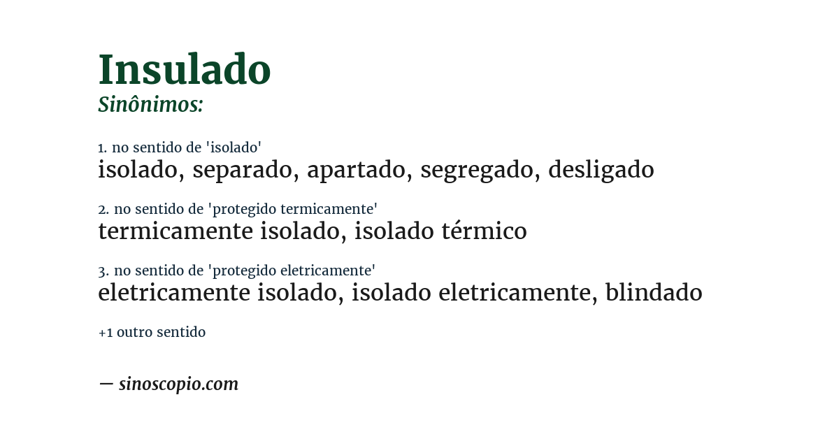 Sinônimo de insulado