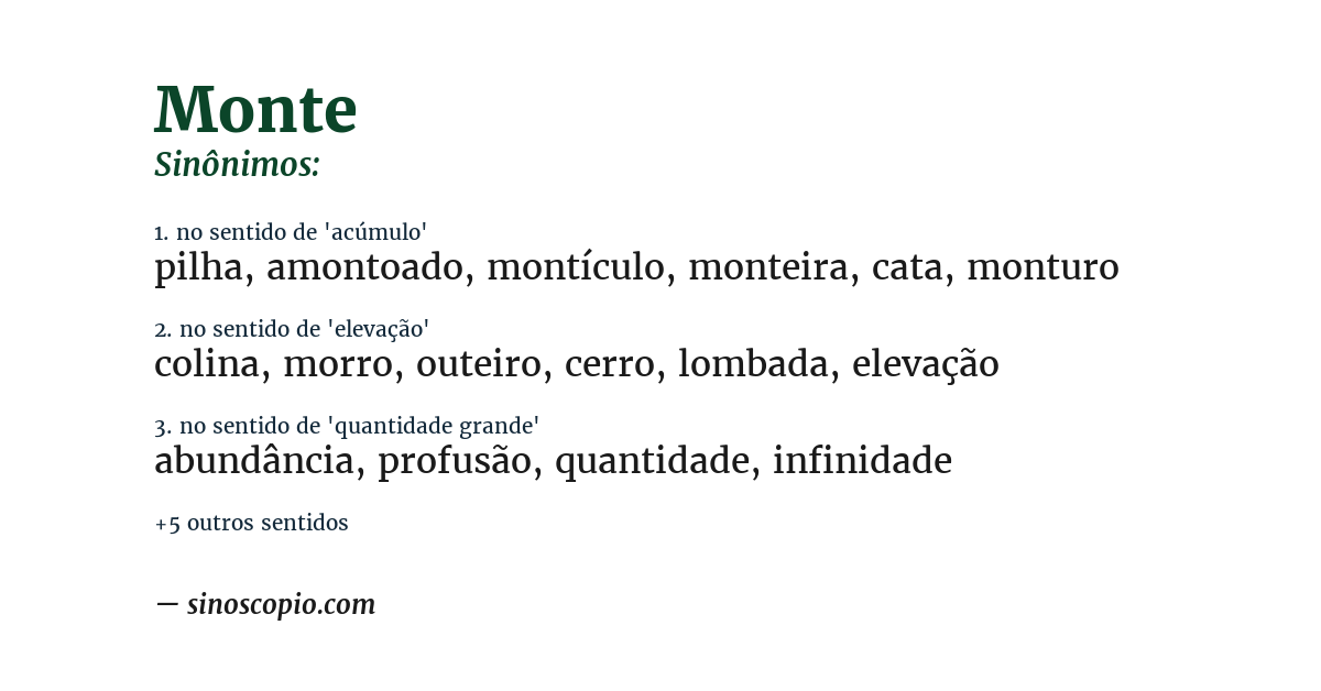 Sinônimo de monte