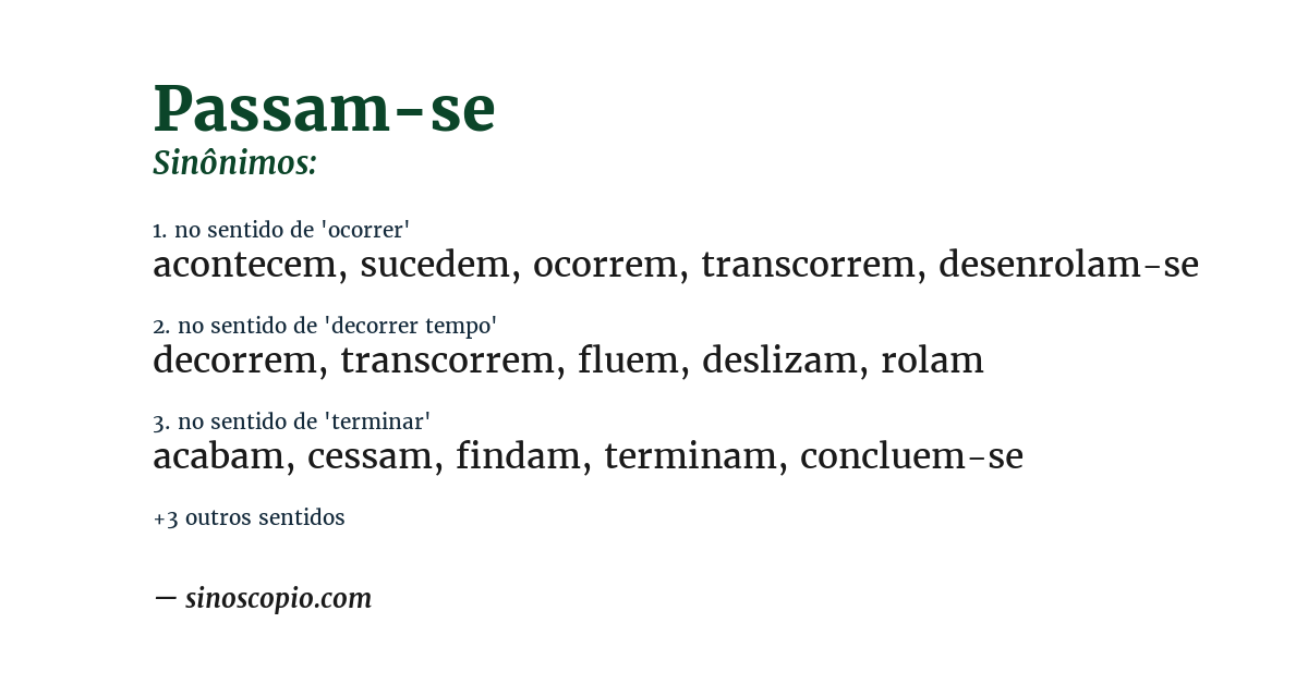 Sinônimo de passam-se