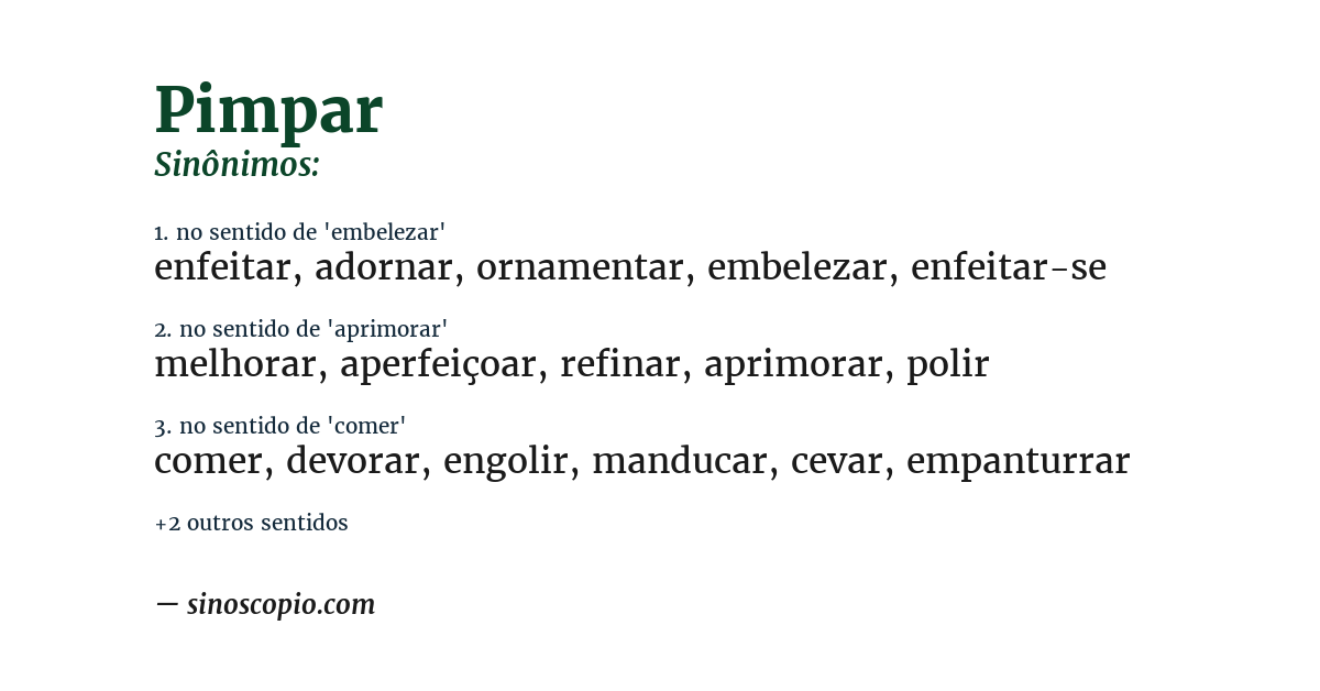 Sinônimo de pimpar