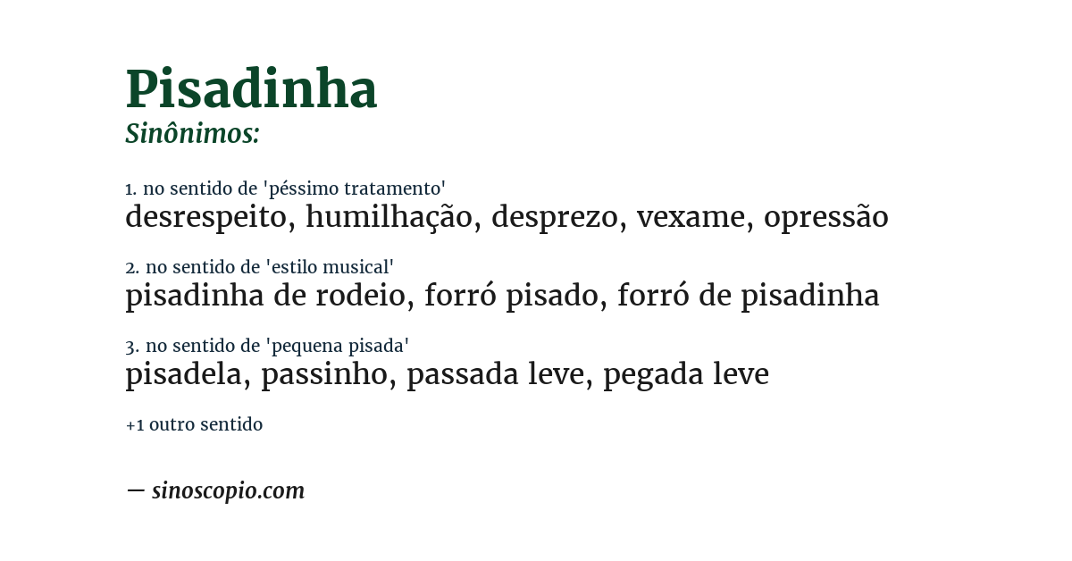 Sinônimo de pisadinha