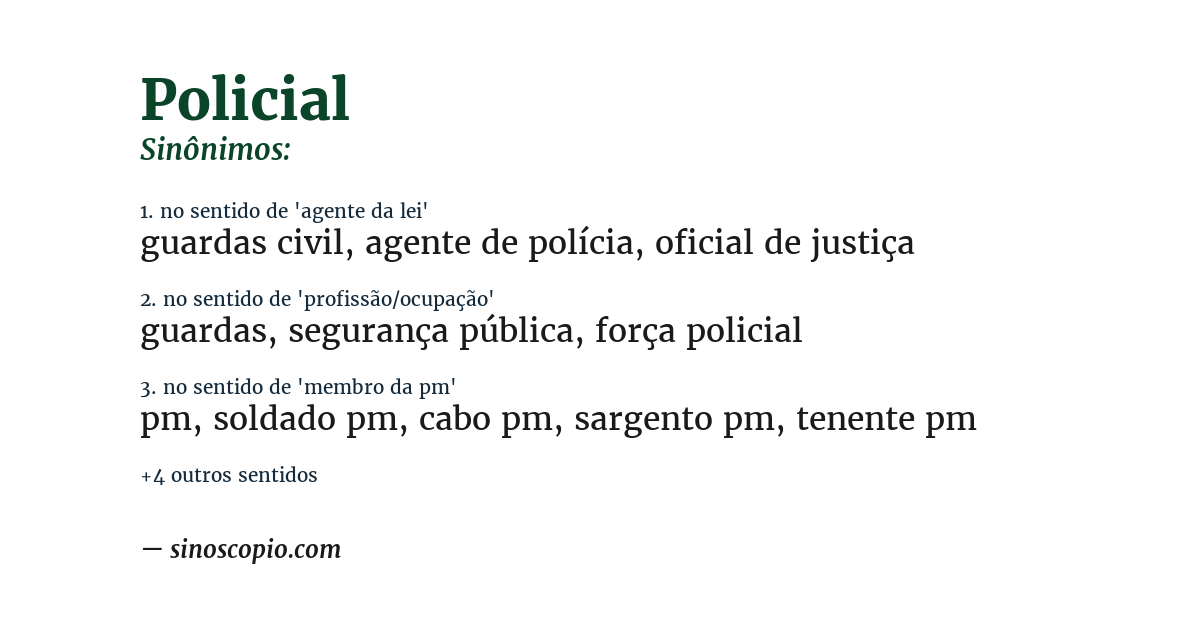 Sinônimo de policial