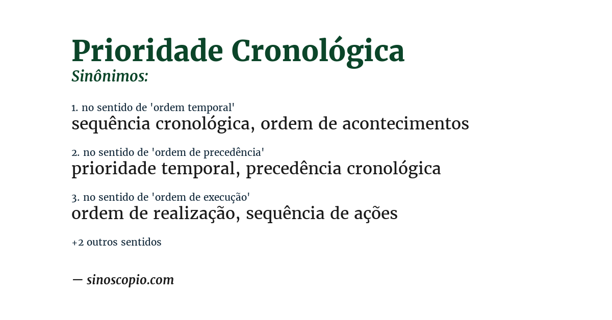 Sinônimo de prioridade cronológica