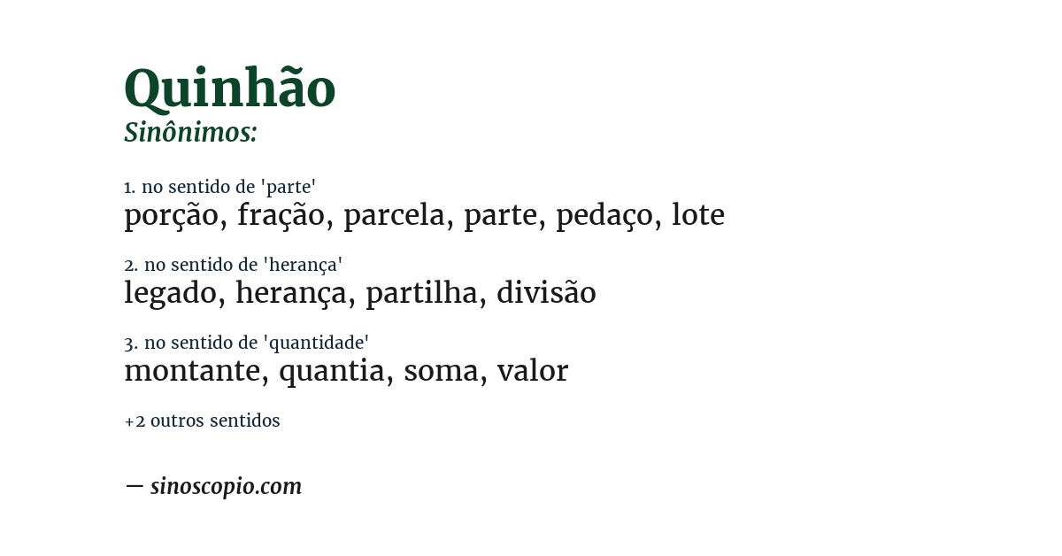 Sinônimo de quinhão