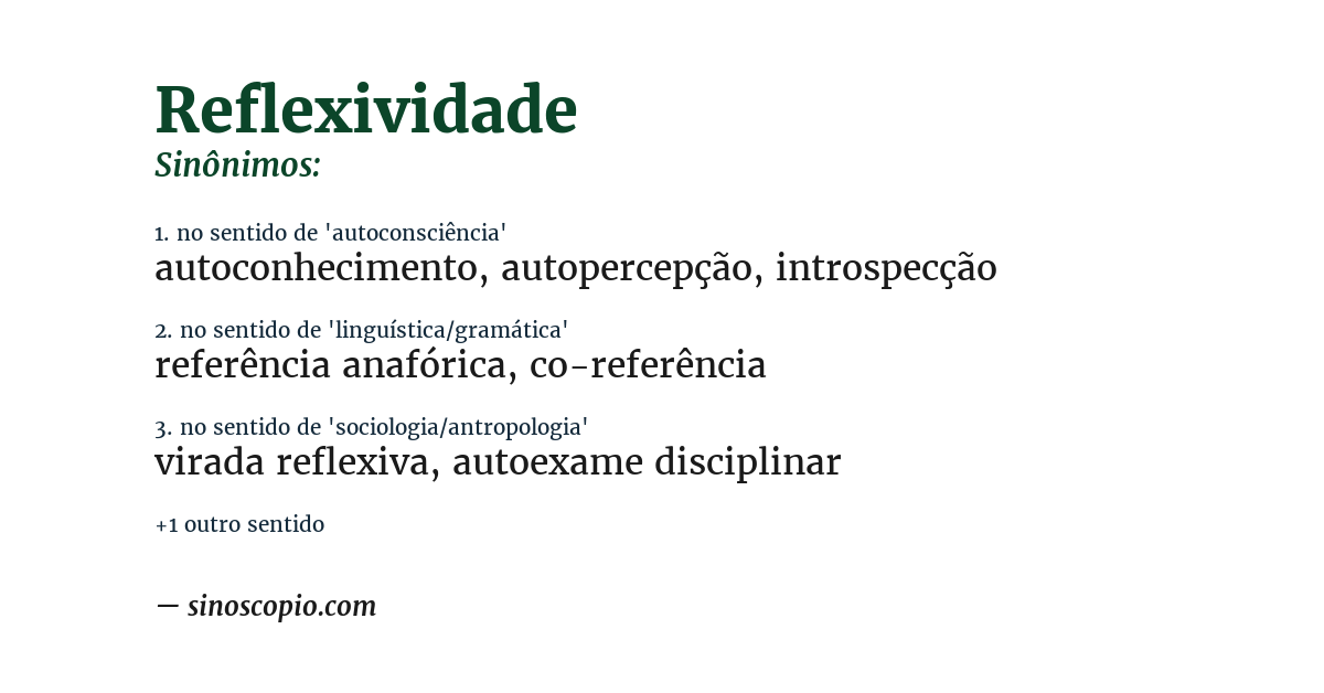 Sinônimo de reflexividade