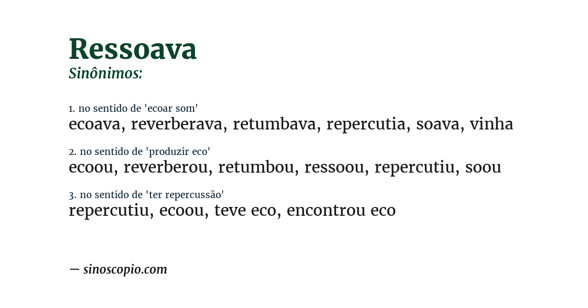 Sinônimo de ressoava