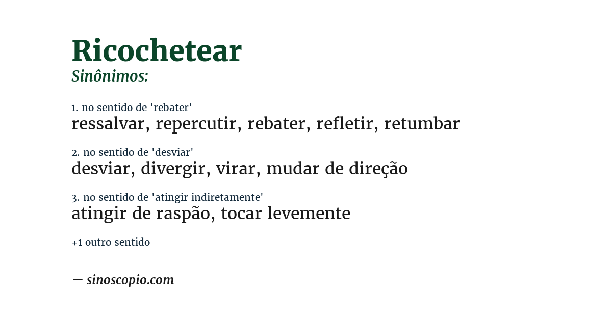 Sinônimo de ricochetear