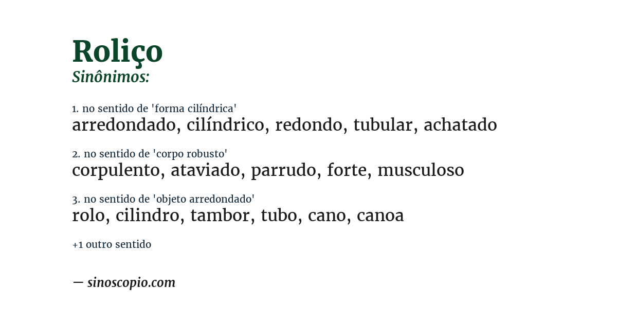 Sinônimo de roliço