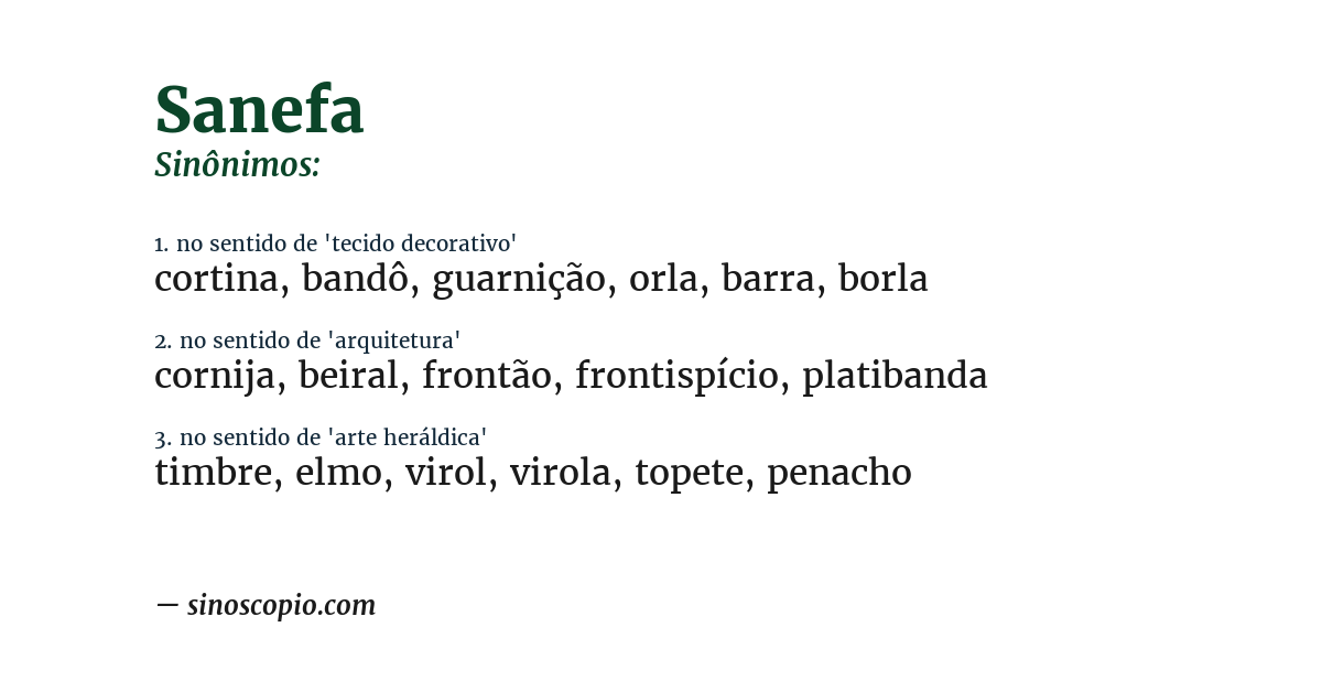 Sinônimo de sanefa