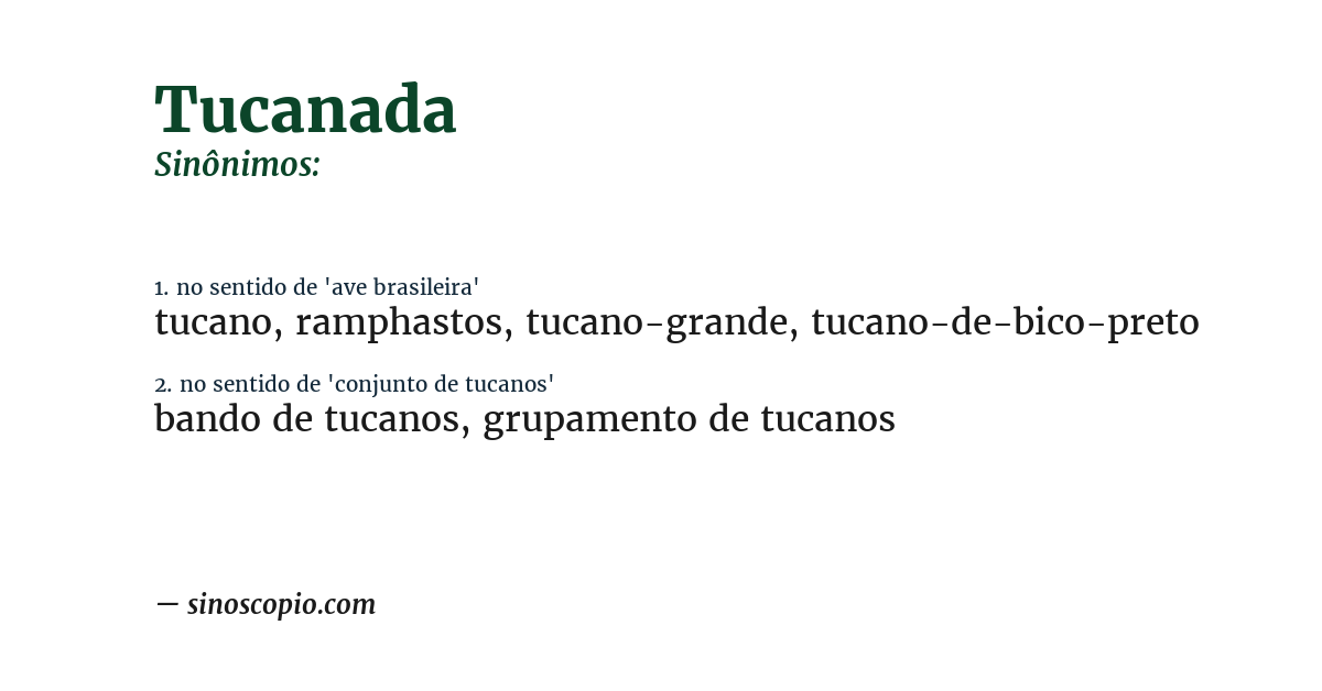 Sinônimo de tucanada