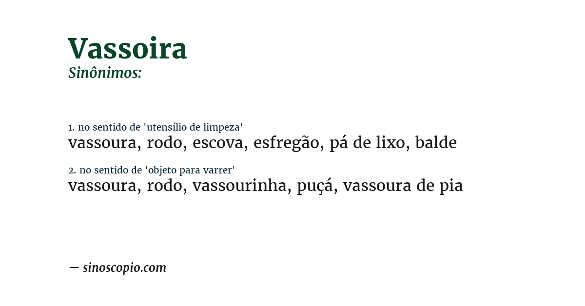 Sinônimo de vassoira