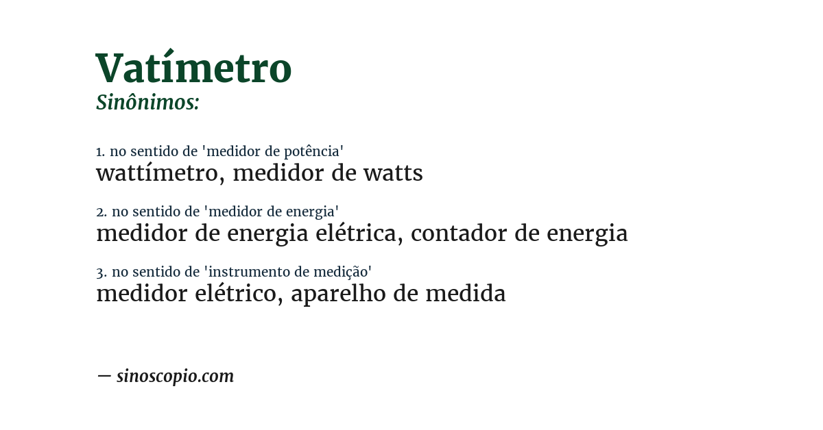 Sinônimo de vatímetro