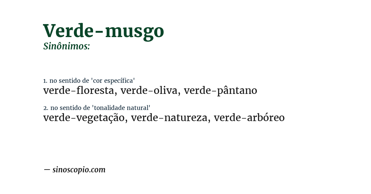 Sinônimo de verde-musgo
