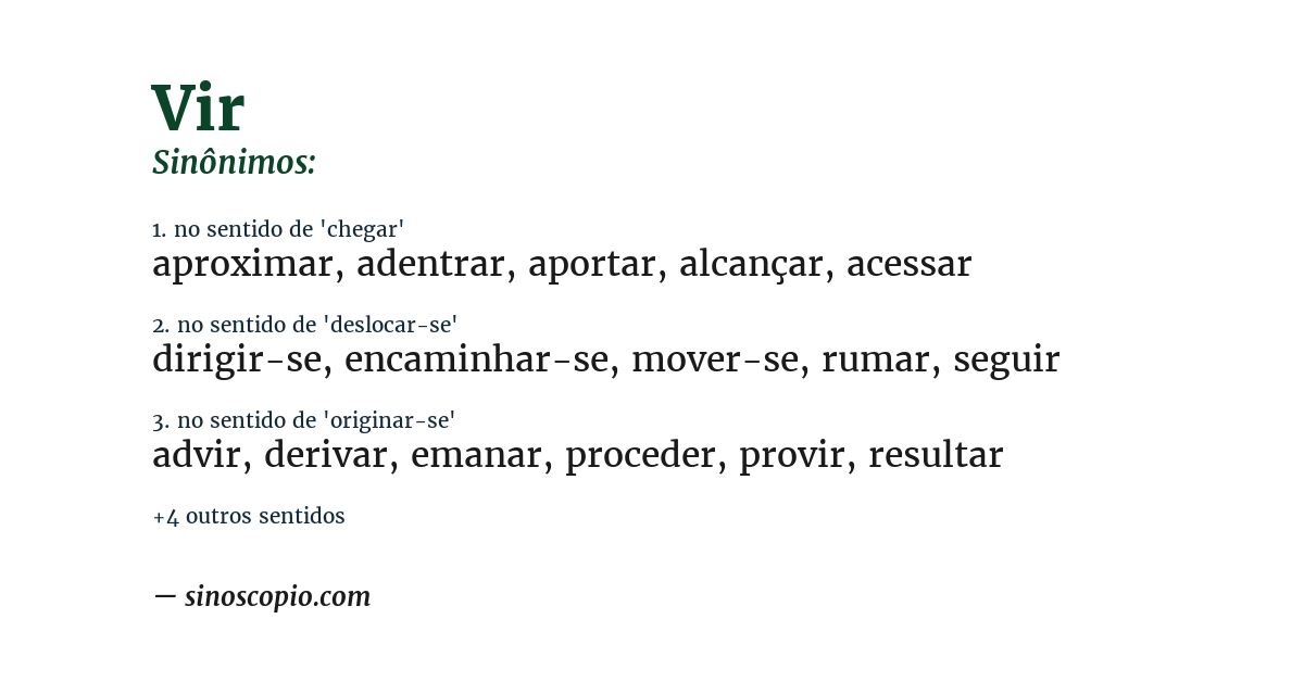 Sinônimo de vir