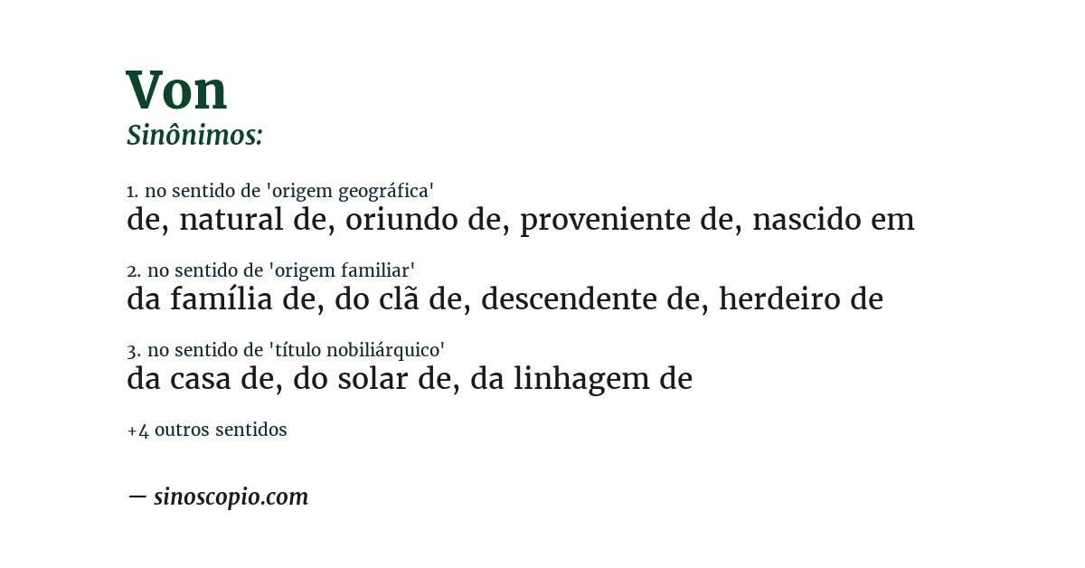Sinônimo de von