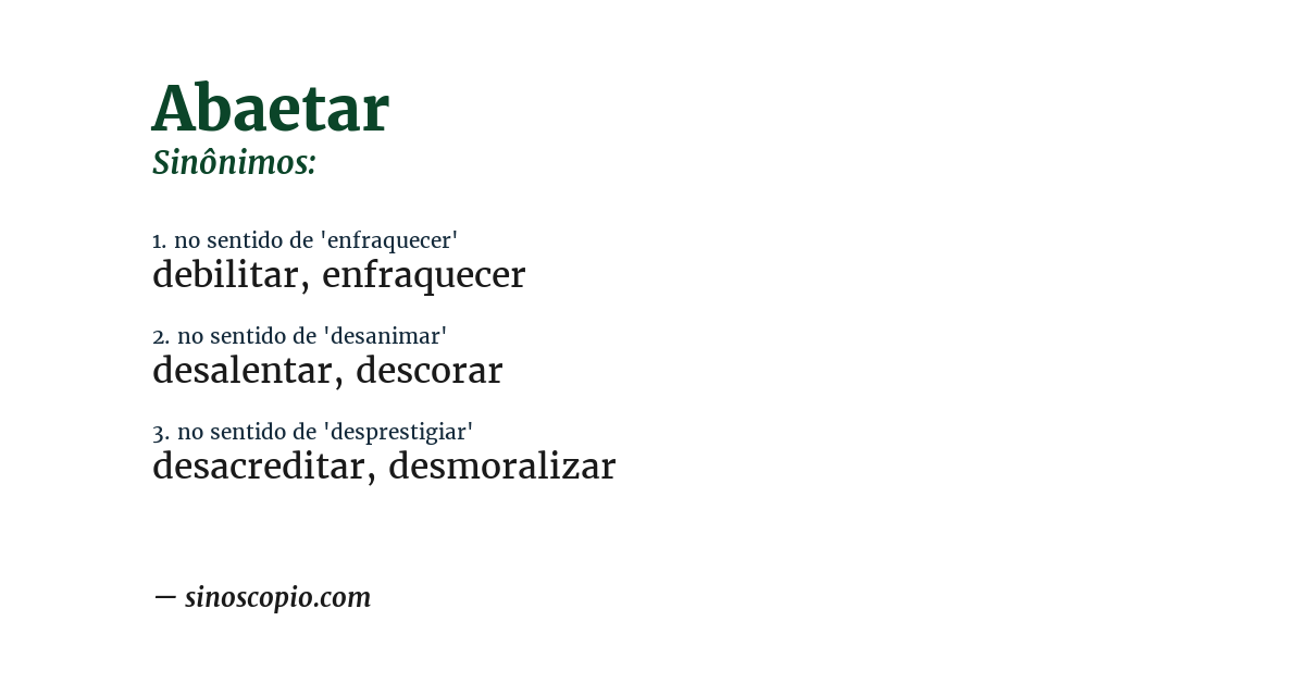 Sinônimo de abaetar