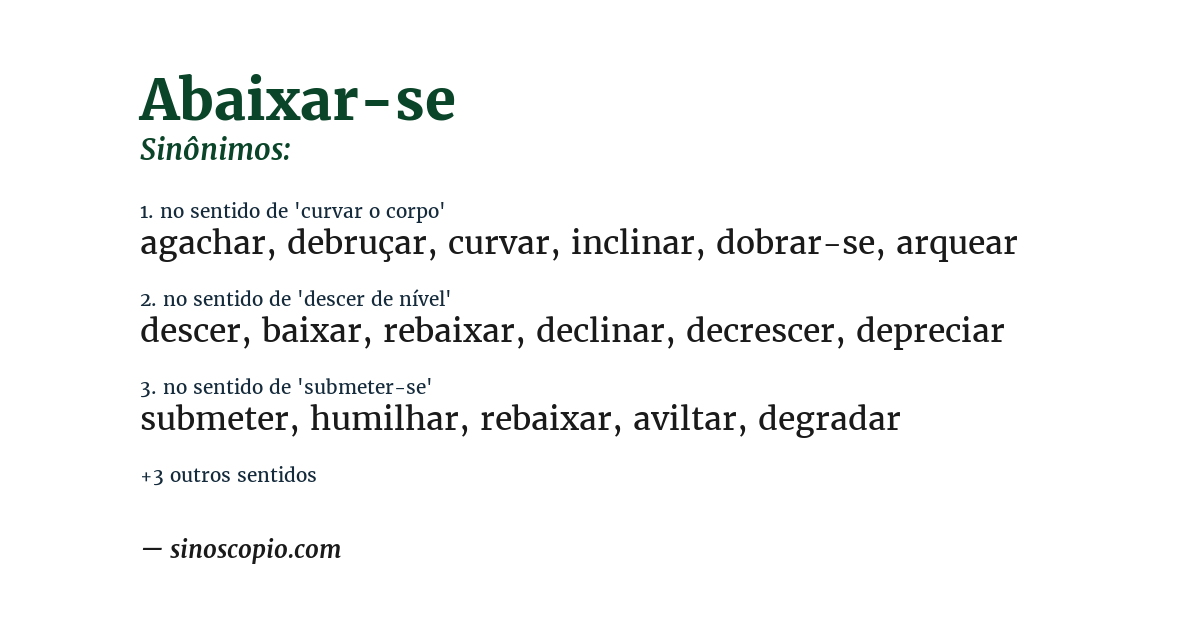 Sinônimo de abaixar-se