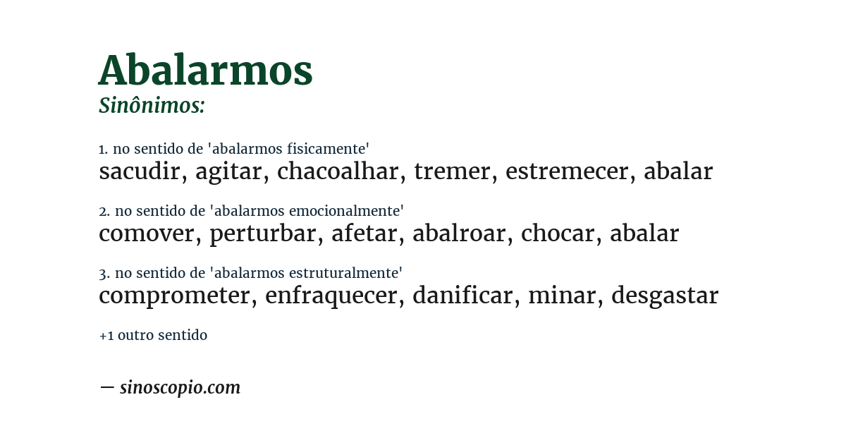 Sinônimo de abalarmos