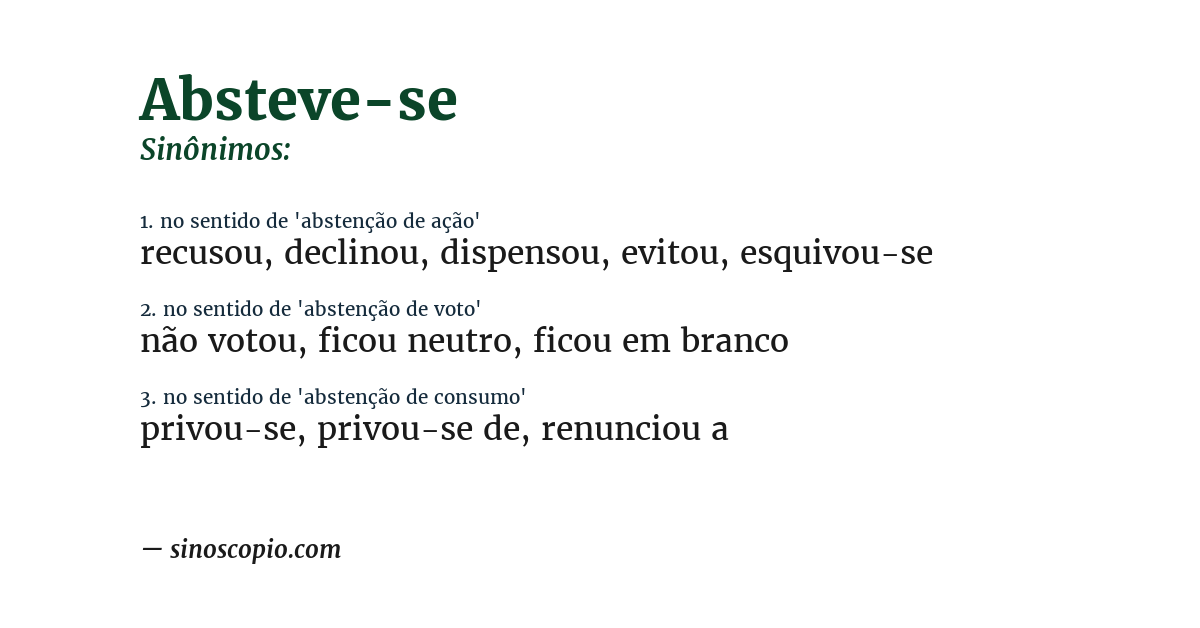 Sinônimo de absteve-se