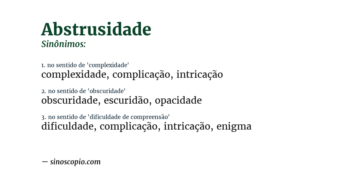 Sinônimo de abstrusidade