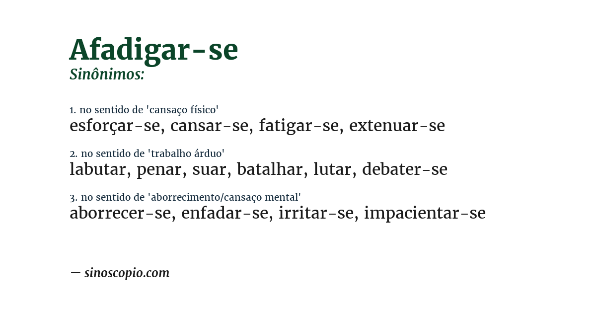 Sinônimo de afadigar-se