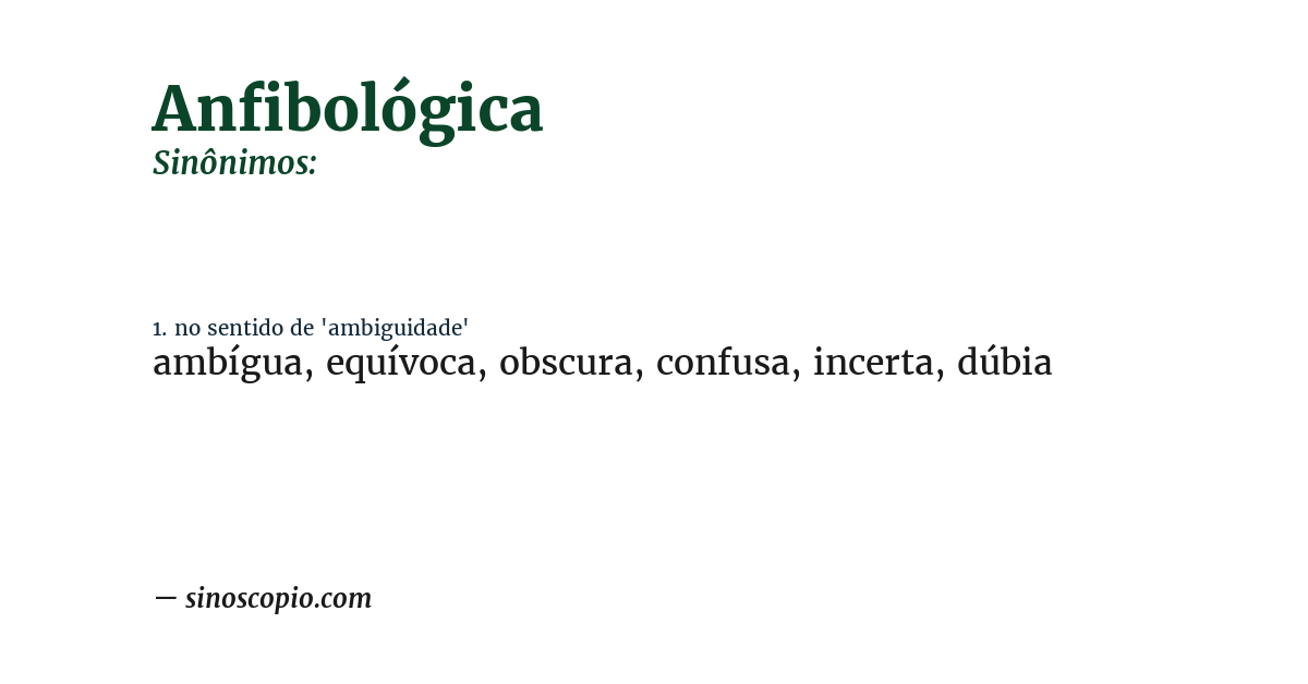 Sinônimo de anfibológica