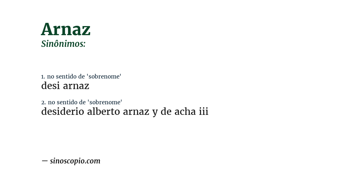 Sinônimo de arnaz