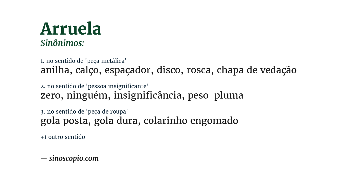 Sinônimo de arruela