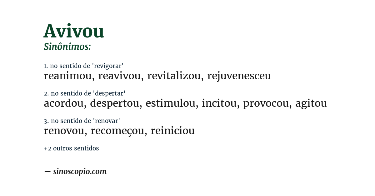 Sinônimo de avivou