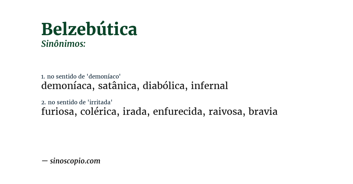 Sinônimo de belzebútica