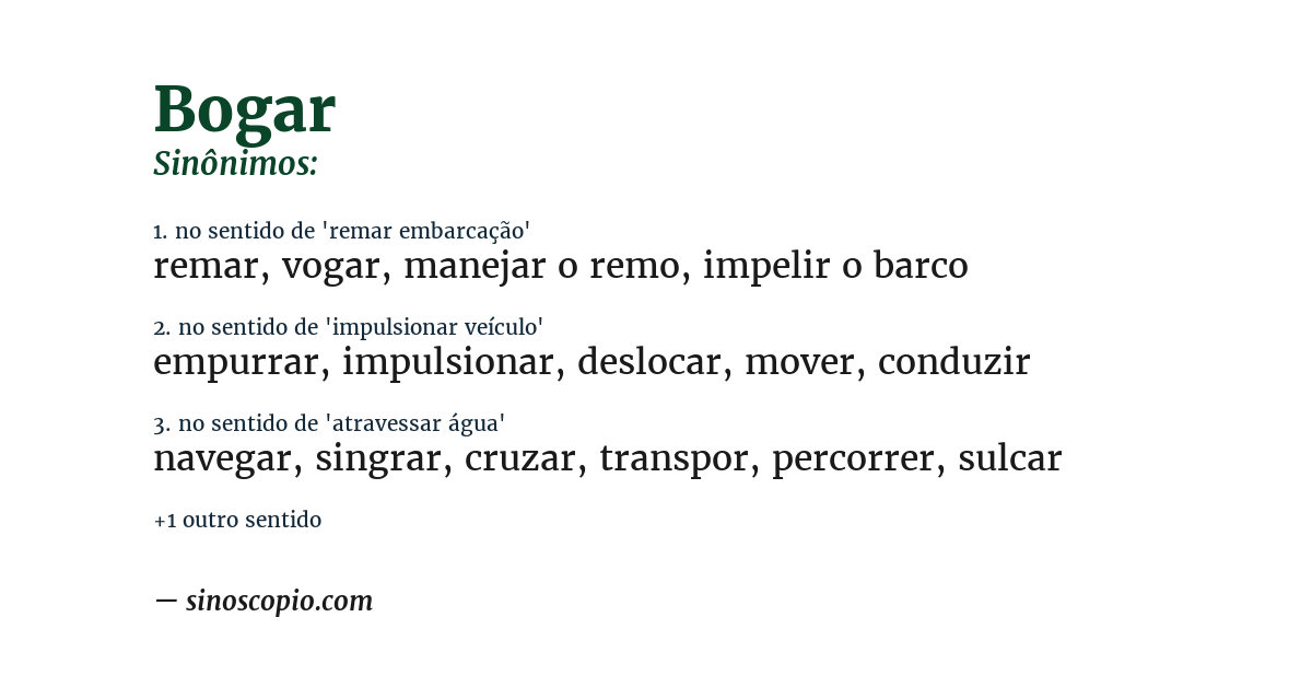 Sinônimo de bogar