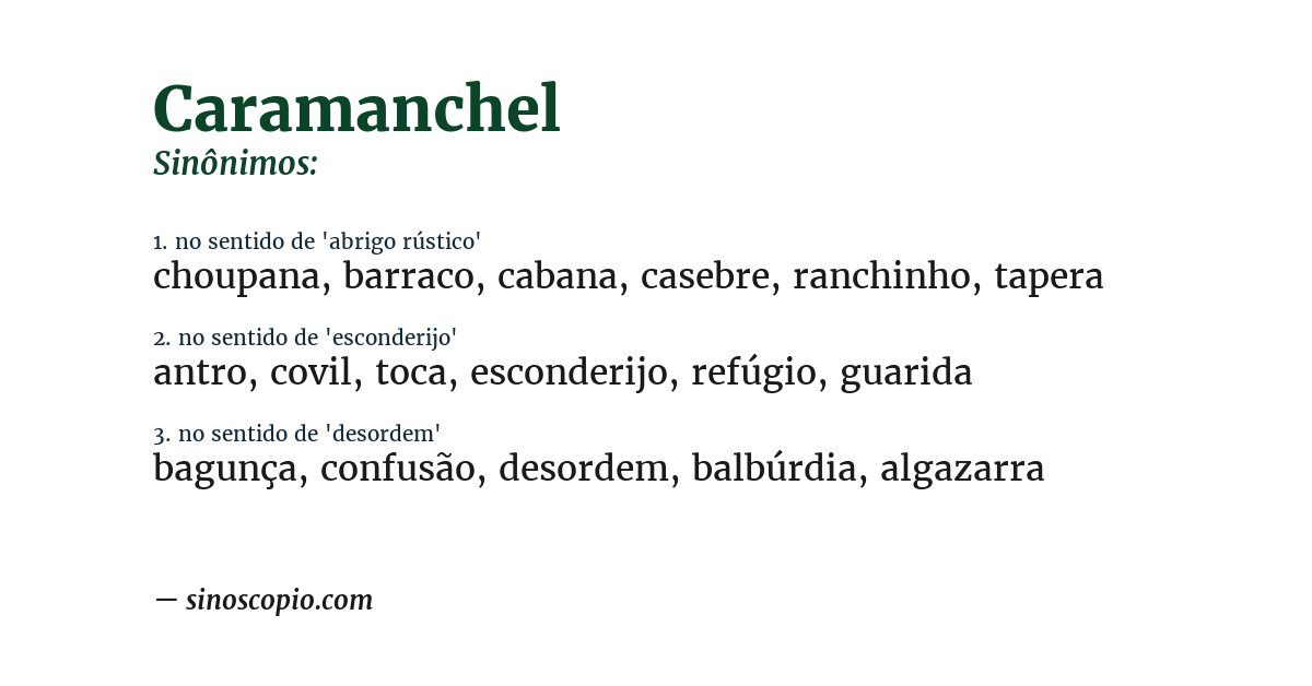 Sinônimo de caramanchel