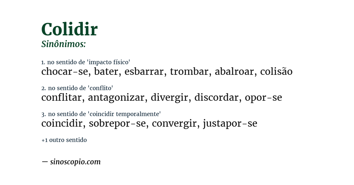 Sinônimo de colidir