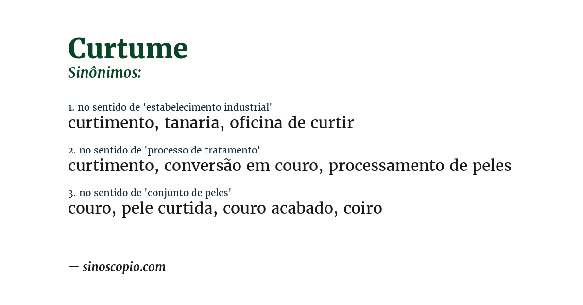 Sinônimo de curtume