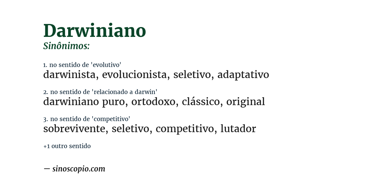 Sinônimo de darwiniano