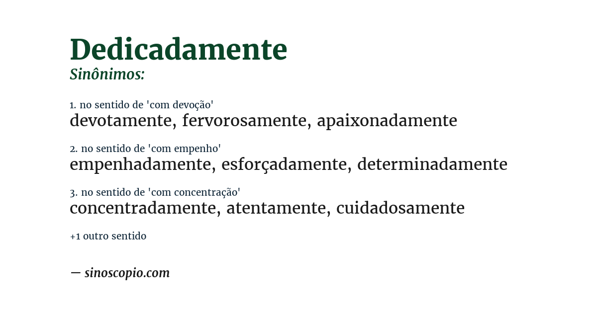 Sinônimo de dedicadamente