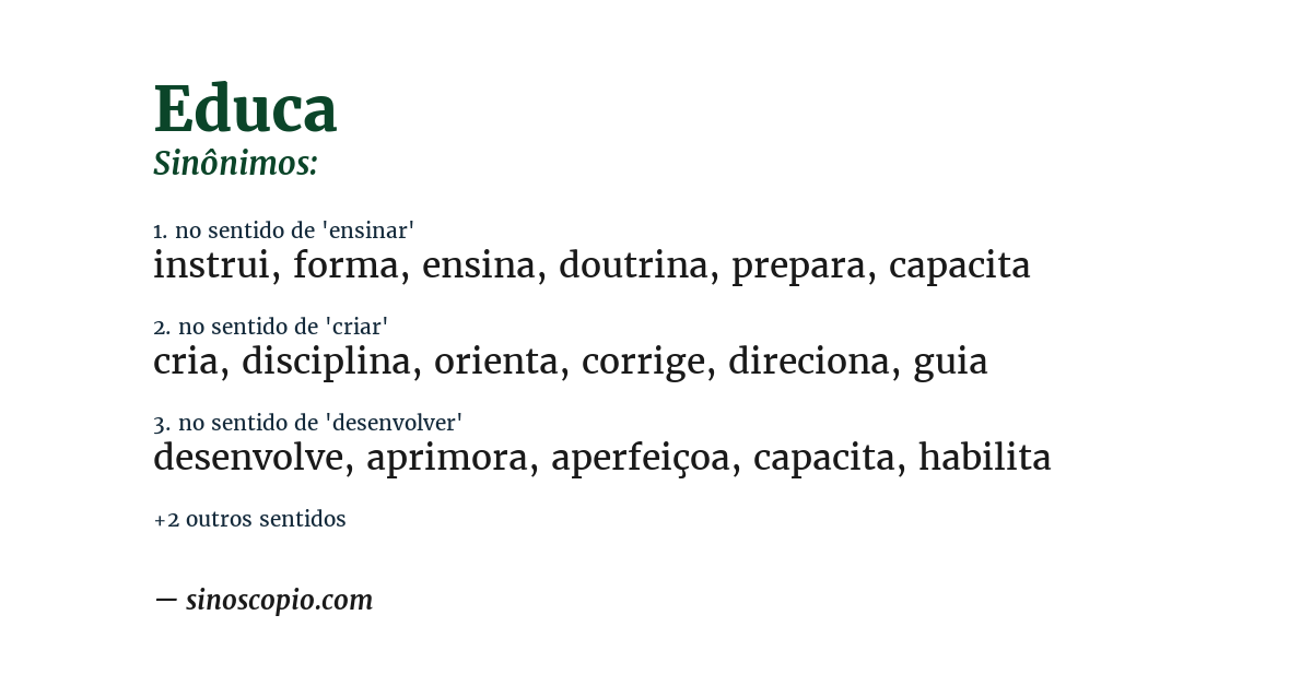 Sinônimo de educa