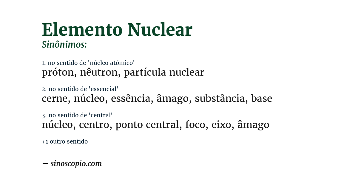 Sinônimo de elemento nuclear